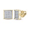 Image 1 : Diamond Square Earrings 1/6 Cttw Yellow-tone Sterling Silver