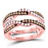 Image 1 : Brown Diamond Solitaire Enhancer Wedding Band 1/2 Cttw 14kt Rose Gold