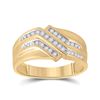 Image 1 : Mens Diamond Triple Row Band Ring 1/4 Cttw 10kt Yellow Gold