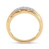 Image 3 : Mens Diamond Triple Row Band Ring 1/4 Cttw 10kt Yellow Gold