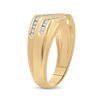 Image 4 : Mens Diamond Triple Row Band Ring 1/4 Cttw 10kt Yellow Gold