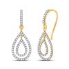 Image 1 : Diamond Teardrop Dangle Earrings 1/2 Cttw 10kt Yellow Gold