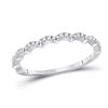 Image 1 : Diamond Scalloped Stackable Band Ring 1/8 Cttw 10kt White Gold