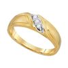 Image 2 : His Hers Diamond Solitaire Matching Wedding Set 1/4 Cttw 10kt Yellow Gold