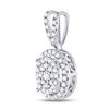 Image 2 : Diamond Circle Frame Cluster Pendant 3/8 Cttw 10kt White Gold