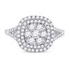 Image 2 : Diamond Right-Hand Cluster Ring 1 Cttw 14kt White Gold