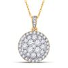 Image 1 : Diamond Cluster Pendant 1 Cttw 14kt Yellow Gold