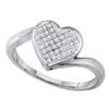 Image 1 : Diamond Heart Ring 1/10 Cttw Sterling Silver