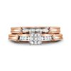 Image 2 : Diamond Bridal Wedding Ring Band Set 1/5 Cttw 10kt Rose Gold