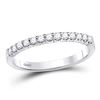 Image 1 : Diamond Machine-set Wedding Band Ring 1/4 Cttw 14kt White Gold