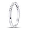 Image 3 : Diamond Machine-set Wedding Band Ring 1/4 Cttw 14kt White Gold