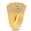 Image 3 : Mens Diamond Magen David Star Circle Ring 2 Cttw 10kt Yellow Gold