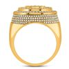 Image 4 : Mens Diamond Magen David Star Circle Ring 2 Cttw 10kt Yellow Gold