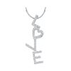 Image 1 : Diamond Love Letters Heart Word Pendant 1/5 Cttw 14kt White Gold
