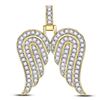 Image 1 : Mens Diamond Angel Wing Charm Pendant 5/8 Cttw 10kt Yellow Gold