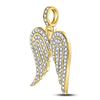 Image 2 : Mens Diamond Angel Wing Charm Pendant 5/8 Cttw 10kt Yellow Gold