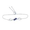 Image 1 : Lab-Created Blue Sapphire Bolo Bracelet 1/2 Cttw Sterling Silver