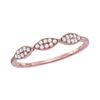 Image 1 : Diamond Oval Cluster Stackable Band Ring 1/8 Cttw 10kt Rose Gold