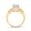 Image 4 : Princess Diamond Square Cluster Ring 1/3 Cttw 14kt Yellow Gold