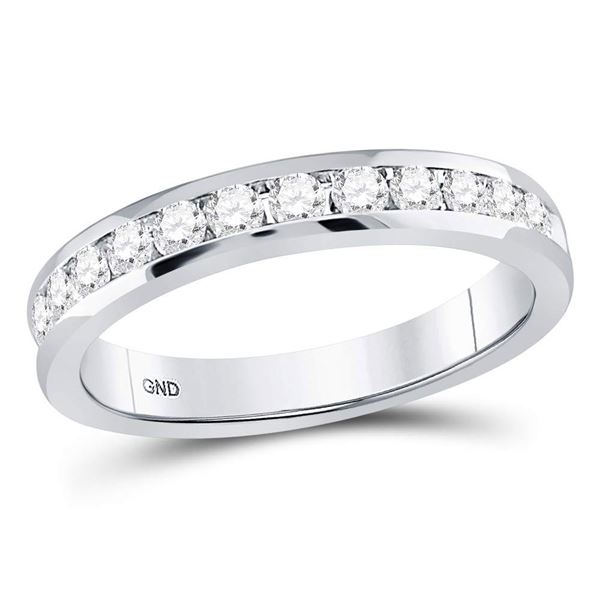 Machine-Set Diamond Wedding Band 1/2 Cttw 14kt White Gold