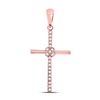 Image 1 : Diamond Cross Pendant 1/12 Cttw 10kt Rose Gold