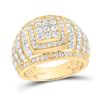 Image 1 : Mens Diamond Cluster Ring 3 Cttw 14kt Yellow Gold