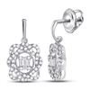 Image 1 : Baguette Diamond Dangle Earrings 1/2 Cttw 14kt White Gold