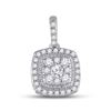 Image 1 : Diamond Square Pendant 1/4 Cttw 14kt White Gold