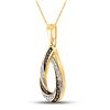 Image 2 : Brown Diamond Teardrop Stripe Pendant 1/4 Cttw 10kt Yellow Gold