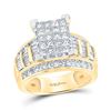 Princess Diamond Cluster Bridal Wedding Engagement Ring 2 Cttw 10kt Yellow Gold