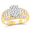 Diamond Oval Cluster Bridal Wedding Engagement Ring 1 Cttw 10kt Yellow Gold