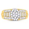 Image 2 : Diamond Oval Cluster Bridal Wedding Engagement Ring 1 Cttw 10kt Yellow Gold