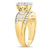 Image 3 : Diamond Oval Cluster Bridal Wedding Engagement Ring 1 Cttw 10kt Yellow Gold