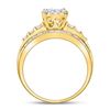 Image 4 : Diamond Oval Cluster Bridal Wedding Engagement Ring 1 Cttw 10kt Yellow Gold
