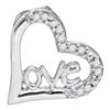 Diamond Heart Pendant 1/20 Cttw 10kt White Gold