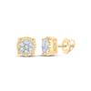 Image 1 : Diamond Flower Cluster Earrings 1/10 Cttw 10kt Yellow Gold