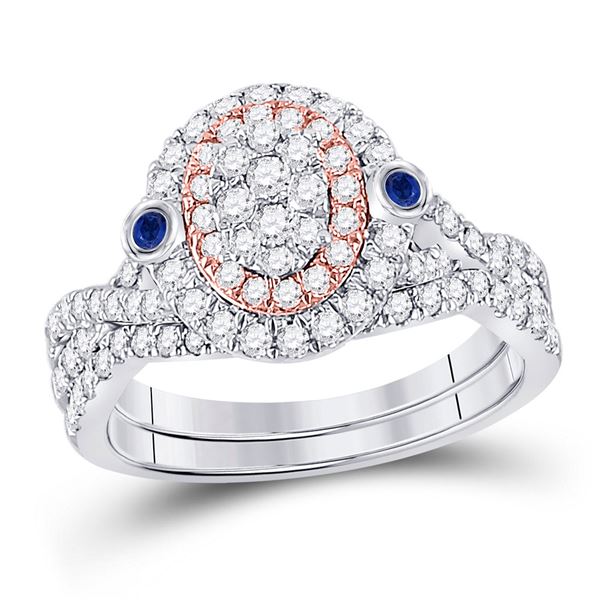 Diamond Bridal Wedding Ring Band Set 1 Cttw 10kt Two-tone Gold