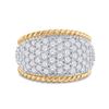Image 2 : Diamond Pave Rope Band Ring 2 Cttw 10kt Yellow Gold