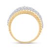 Image 3 : Diamond Pave Rope Band Ring 2 Cttw 10kt Yellow Gold