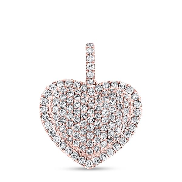 Diamond Heart Pendant 1-1/4 Cttw 14kt Rose Gold