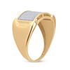 Image 4 : Mens Diamond Rectangle Cluster Ring 1/3 Cttw 10kt Yellow Gold