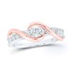 Diamond 2-stone Bridal Wedding Engagement Ring 1/2 Cttw 14kt Two-tone Gold