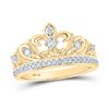 Diamond Fleur-de-lis Crown Ring 1/3 Cttw 10kt Yellow Gold