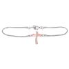 Diamond Cross Fashion Bracelet 1/12 Cttw Sterling Silver