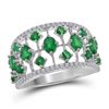 Oval Emerald Fashion Ring 1-5/8 Cttw 18kt White Gold