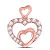 Diamond Double Heart Pendant 1/5 Cttw 10kt Rose Gold
