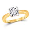 Image 1 : Diamond Flower Cluster Ring 1/6 Cttw 10kt Yellow Gold