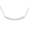 Diamond Curved Bar Necklace 3/4 Cttw 14kt White Gold