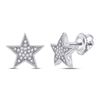 Diamond Star Earrings 1/10 Cttw 10kt White Gold