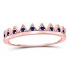 Image 1 : Blue Sapphire Chevron Stackable Band Ring 1/10 Cttw 10kt Rose Gold